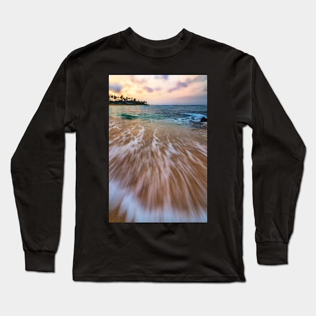 Kauai Sunrise at the Beach Long Sleeve T-Shirt by JeffreySchwartz